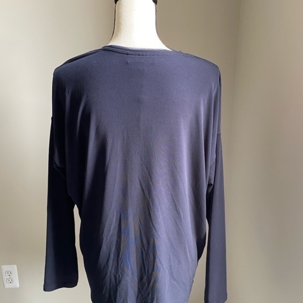 DKNY Navy Blue Floral Blouse Size S NWT - Picture 4 of 7